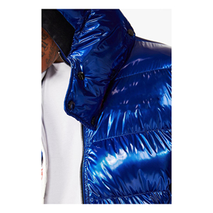 Chaqueta de invierno de lona de alta calidad personalizada para hombre, acolchada impermeable acolchada con burbujas para exteriores con cuello levantado con capucha - Product Image 6