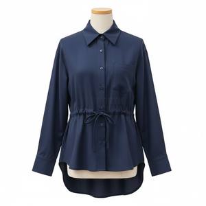 Blusa de Seda para Mujer, Estilo Casual, Color Sólido, Primavera-Verano 2025 - Product Image 2