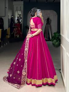 Precioso algodón de aspecto con encaje Touch Lehenga Choli Fabricante y proveedor de Surat a precio barato - Product Image 5