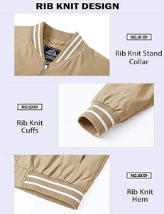 <b>Men's</b> <b>Jacket</b> Lightweight Bomber <b>Jacket</b> Zip up Windbreaker Casual Spring Fall <b>Jackets</b> With Pockets - Product Image 6
