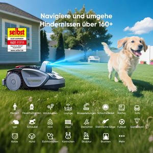 Nuevo Cortacésped Robótico V3 Plus sin Cable de Delimitación 1000 m, Visión IA de Doble Lente, 42% de Inclinación, Control por Aplicación con Corte con un Clic - Product Image 2