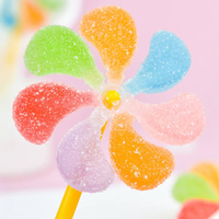 Sucettes Gommeuses en Forme de Moulin à Vent Colorées et Rotatives, Halal, pour Fêtes d'Enfants, Vente en Gros, Marque Privée