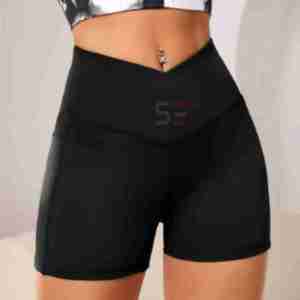 Shorts Deportivos de Cintura Media con Logotipo Personalizado para Mujer, Talla Grande, Levanta Glúteos, 100% Algodón, Transpirables e Impermeables - Product Image 2