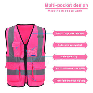 Gilet de sécurité durable à haute visibilité avec impression personnalisée Multi-poches Caractéristique étanche conforme aux normes de classe 2/3 - Product Image 3