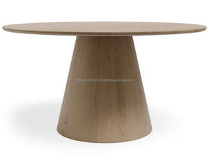 Mesa de Comedor Redonda Moderna de Madera Maciza, Marca ARDENA, Modelo ADT-070, Elaborada por Expertos en Indonesia, Jawa Tengah, Combina Elegancia Atemporal - Product Image 3