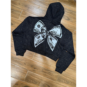 Sweat à capuche avec fermeture éclair brodé de strass pour hommes, sweat à capuche zippé de qualité supérieure à prix abordable pour garçons - Product Image 2