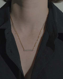 Pendentif en or jaune 18 carats avec diamant de laboratoire, chaîne, 7 diamants, taille brillant, couleur DEF, clarté VVS/VS, 8 grammes, bijoux fins - Product Image 3