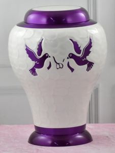 Modern White Color Metal Cremation Urn Beautiful <b>Keepsake</b> <b>for</b> Adult Human <b>Ashes</b> Opt <b>for</b> Style and Elegance - Product Image 2