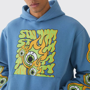 Chándal informal de gran tamaño para hombre 2025, chándal con estampado de logotipo personalizado con chándal de felpa de lana de algodón 100% de Color sólido para Unisex - Product Image 3