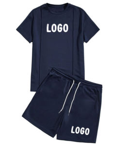 Camiseta con pantalones cortos a juego, conjuntos cortos de gimnasio para hombres, camiseta y conjunto corto, logotipo personalizado, conjuntos de verano para hombres, ropa deportiva - Product Image 2