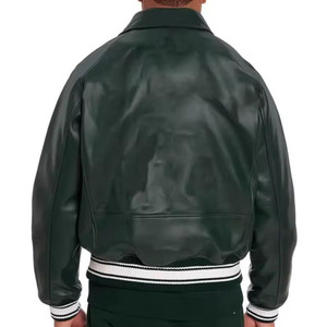 Fabricant OEM, veste de baseball varsity de haute qualité pour hommes, pour broderie personnalisée, manches en cuir - Product Image 3