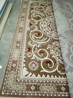 Adiva Turkish Woven Jacquard Machine Made Polyester Carpet Stain Resistant High Pile Oriental Style Geometric Pattern Jute