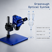 Microscope stéréoscopique optique avancé avec imagerie à champ plat, rapport de zoom 1:8,5 pour le contrôle qualité industriel
