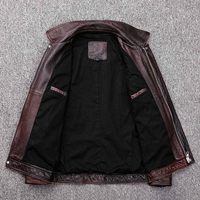 2025 nouvelle veste en cuir de vachette véritable délavé de style vintage pour hommes de qualité supérieure pour hommes OEM entretenu avec des prix bon marché