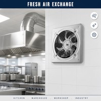Ventilateur d'extraction électrique en acier inoxydable, puissant, pour ventilation industrielle, échange d'air, cuisine, 6-12 pouces, haute vitesse, 220V