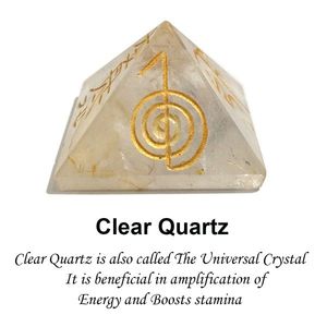 Pirámide de Cuarzo Transparente para Reiki de 30 mm, Cristal Grabado con Feng Shui - Product Image 4