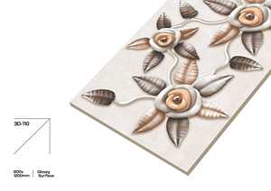 Carreaux de sol et de mur en porcelaine 3D à motifs floraux en relief, design naturel, décoration intérieure moderne de luxe, décoration de maison, hôtel, centre commercial - Product Image 6