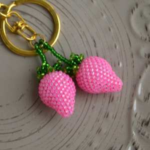 Porte-clés en pierre conique MS Handicraft YF2212, cristal de guérison, perle de pierre précieuse en verre, porte-clés léger, accessoire de sac, cadeau pour - Product Image 2