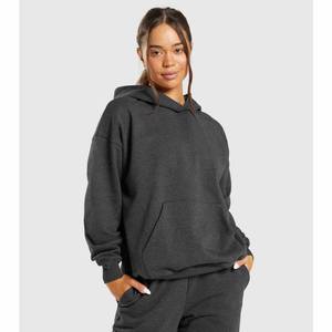 Sweat à capuche oversize en molleton tissé pour femme, couleurs personnalisables, doux, chaud, à manches longues, avec option de personnalisation sur le devant, confortable et décontracté - Product Image 2