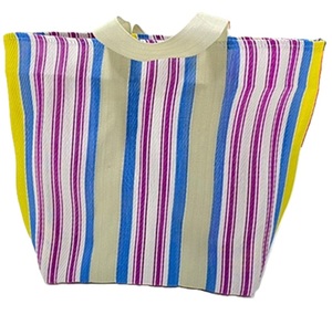 Sacs à main pour femmes à rayures multicolores et à deux sangles en nylon recyclé tissé imperméable fabriqué en Inde Shopping - Product Image 6