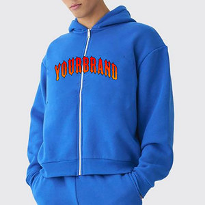 Sweat-shirt à capuche zippé pour homme, coupe ample et décontractée, épais et chaud, avec logo personnalisé en gros - Product Image 4