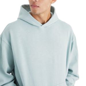 Jersey de lana de algodón pesado personalizado para hombre, Sudadera con capucha de corte regular, ropa de calle bordada, hombros caídos, Invierno - Product Image 1