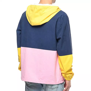 Wholesale Custom Design & Logo <b>Half</b> <b>Zip</b> Pullover Block Color <b>Men's</b> Windbreaker <b>Jackets</b>-Waterproof Hooded Reversible Winter - Product Image 2