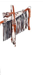Endurance Ensemble Complet Course de Chevaux Western Nylon Personnalisé Cheval Bride Headstall et Collier de Poitrine Cuir de Vache Western - Product Image 6