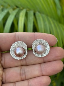 Natural Freshwater Pearl Necklace & <b>Earrings</b> Set 925 Sterling Silver Fine Jewelry OEM ODM Wholesale Supplier - Product Image 3