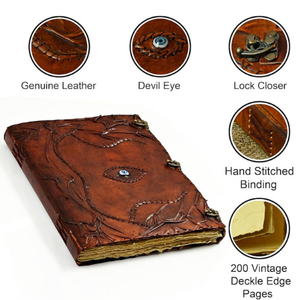 Libro de Hechizos de Cuero Extra Grande Hocus Pocus, Diario de Halloween de 22x14.5 Pulgadas con Cerradura, Decoración Gótica Espeluznante - Product Image 3