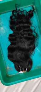 Lujo 100% Extensiones de cabello indio crudo Cabello natural ondulado y recto a granel en color claro 50-100 gramos por paquete Precio al por mayor - Product Image 2