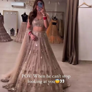 Lehenga คอลเลกชันที่สวยงามและได้รับความนิยมมากที่สุดด้วยการปักที่สวยงามเขียนโค้ดและงานปักเลื่อมหนัก - Product Image 6
