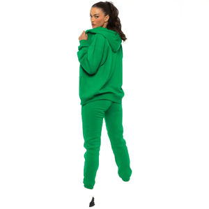 Chándales de diseñador superior para mujer, venta al por mayor, transpirables, personalizados, regulares, con capucha, bordado, 2 piezas, cremallera, pantalones con capucha, conjunto 100% - Product Image 2