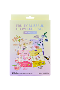 ชุดมาส์กหน้า SOQU Fruity Blissful Glow 12 ชิ้น ส่วนผสมหลัก ข้าวและวิตามินซี - Product Image 1