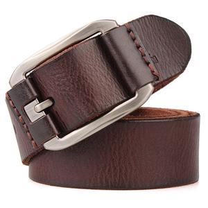100% véritable ceinture en cuir véritable de vache sans boucle pour boucle automatique Vintage ceinture corps 3.50 cm largeur noir marron - Product Image 3