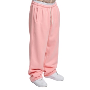 High Street Leisure Loose Baby Pink Trouser Pants Custom Logo Men's Clothes Spandex and Cotton Blended Baggy Pants for Men - Product Image 1
