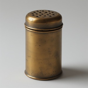 Molinillo de sal y pimienta de madera decorativo con acabado de bronce que detalla el trabajo artesanal que ofrece acento decorativo para cenar - Product Image 1