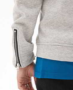 Sudadera con capucha de media cremallera para hombre al por mayor, con bolsillo con cremallera en el brazo de dos tonos, logotipo personalizado, OEM, estilo urbano - Product Image 5