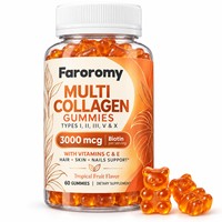 Gummies multi-collagène OEM avec biotine, vitamine C et vitamine E, 60 unités, complément alimentaire à croquer pour le soutien de la beauté