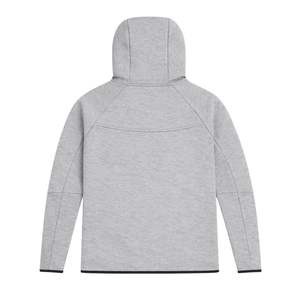 Conjunto Deportivo de Chaqueta con Capucha y Cremallera Completa y Pantalones Deportivos de Felpa Técnica para Hombre, Color Gris Claro, para Entrenamiento Atlético - Product Image 4