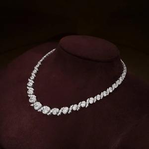 Collar de Cadena de Acero Inoxidable con Diamante Moissanita, Forma Ovalada y Redonda, Regalo para Ella - Product Image 2