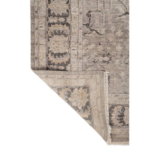 Alfombra Afgana de Lana Anudada a Mano en Gris y Negro con Patrón de Medallón, para Uso Doméstico - Jaipur ZA EA-3006 - Product Image 5