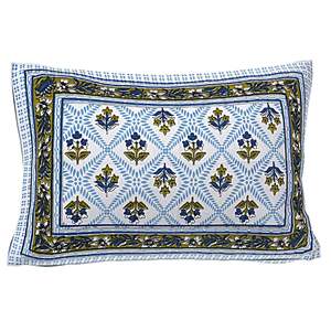Blue Floral 180 TC Single <b>Bedsheet</b> with 1 Pillow Cover 100% Cotton Fitted Sheets-Model BSB1106 Available <b>3</b> <b>4</b> 6 Pcs for Home Use - Product Image 2