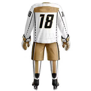 ชุดยูนิฟอร์มฮอกกี้น้ำแข็งโพลีเอสเตอร์ระบายอากาศได้ดี สัมผัสนุ่ม ขายดีที่สุด ราคาโรงงาน สำหรับผู้ชาย จำนวนมาก - Product Image 5