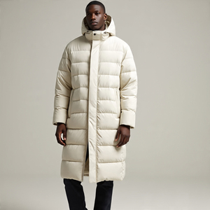 Chaquetas acolchadas largas con cremallera transpirable, ropa informal con capucha para exteriores, abrigo largo con burbujas para hombre, chaquetas acolchadas largas para hombre - Product Image 4