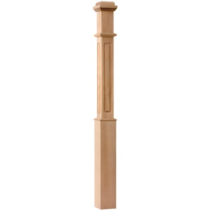 Fasr Delivery Poplar Primed Box Newel with Routed Panel Detail OEM ODM Smart Choice for Every Modern wooden staircase - Product Image 1