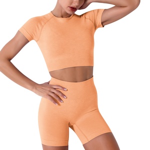 Custom Logo <b>Comfy</b> Cotton Spring Summer design crop top and pocket biker shorts sets women two piece short set for women - Product Image 6