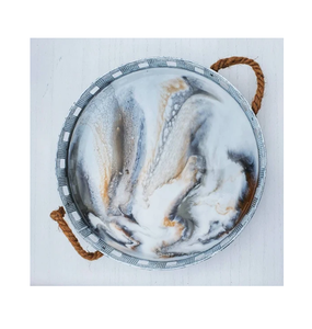 ถาดเสิร์ฟเรซินพร้อมที่จับทองเหลืองถาดรองแก้วทำด้วยมือถาดรองแก้วสำหรับตกแต่งดีไซน์ใหม่ขายดี - Product Image 5