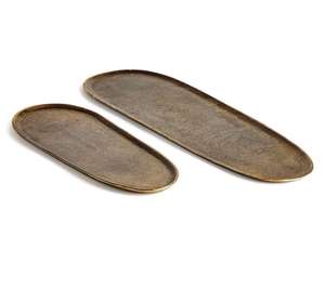 ถาดเสิร์ฟอลูมิเนียมโลหะดีไซน์เนอร์พร้อมรูปลักษณ์แบบโบราณเหมาะสำหรับตกแต่งบ้านงานปาร์ตี้งานพิเศษและงานบริการแขก - Product Image 4