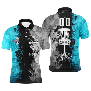 Sublimation haute Performance coupe sèche grande taille hommes Polyester Logo personnalisé bouton avant à manches courtes 300g Golf Polo t-shirts - Product Image 2